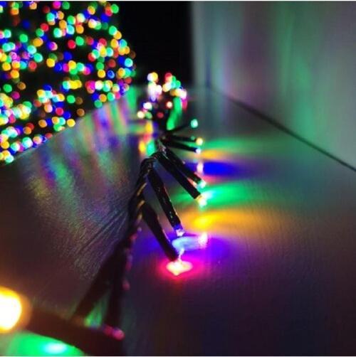Dekor Yılbaşı Noel Işıkları 50 Metre Renkli Led Işık 220V Fişli Siyah Kablo Işık Profesyonel Kalite
