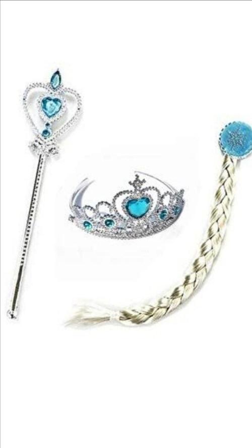 EFLAMEL DESING Çocuk Karlar Üllkesi Frozen Elsa Anna Sihirli Asa Saç Ve Taç Seti