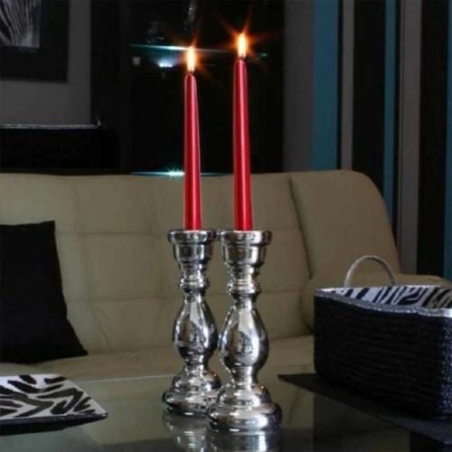 10 Adet Red Candlestıck Kırmızı Şamdan Mumu Kırmızı Mum Parlak Kırmızı Şamdan Mumu Uzun Mum