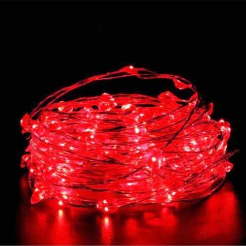 10 Metre Kırmızı Pilli Led Işık Kırmızı Led Işık Kırmızı Yılbaşı Ağacı Işığı Kırmızı Noel Işığı Led