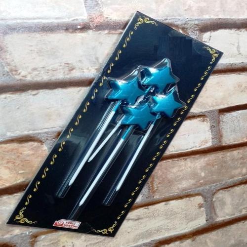 4 Adet Mavi Yıldız Pasta Mumu Yıldız Doğum Günü Pasta Mumu Mavi Pasta Mumu Yıldız Mum Black Candle
