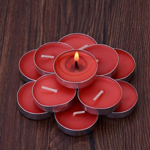 50 Adet Kırmızı Tea Light Kırmızı Mum Kırmızı Tealight Mum Romantik Gecelere Kırmızı Tea Light Mum