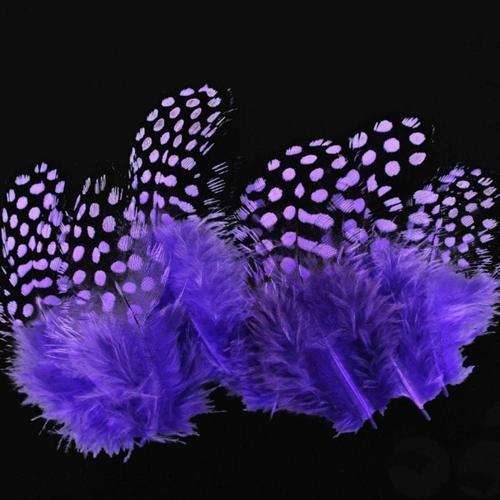 50 Adet Puantiyeli Mor Siyah Kuş Tüyü Mor Kuş Tüyü Decor Purple Bırd Feather Mor Şeffaf Balon Tüyü
