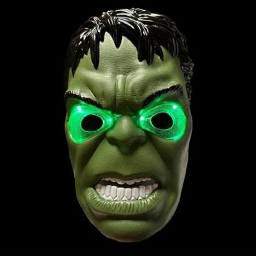 Led Işıklı Maske Işıklı Hulk Maskesi Led Light Hulk Mask Yeşil Adam Maskesi Cadılar Bayramı Maskesi