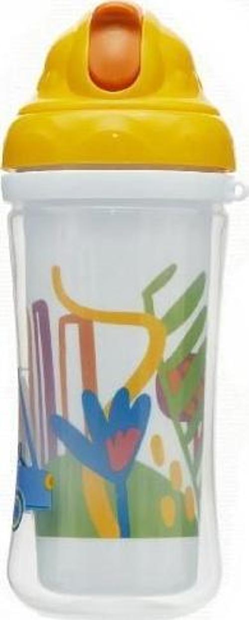 Isı Yalıtımlı Pipetli Alıştırma Bardağı 270 ML Sarı kapaklı