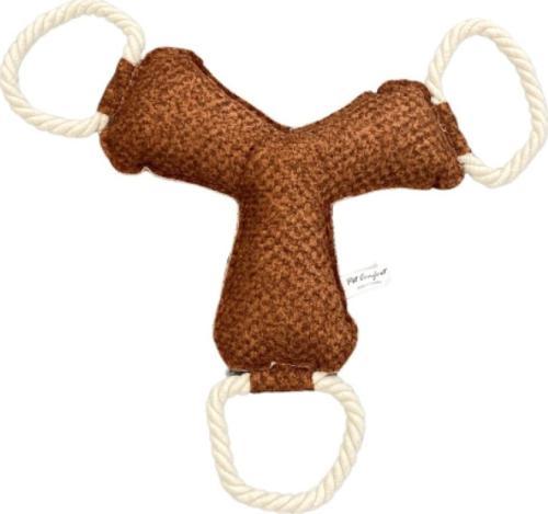 İpli Bumerang Köpek Oyuncağı Kiremit 30cm