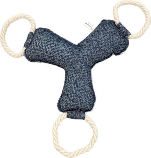 İpli Bumerang Köpek Oyuncağı Mavi 30cm