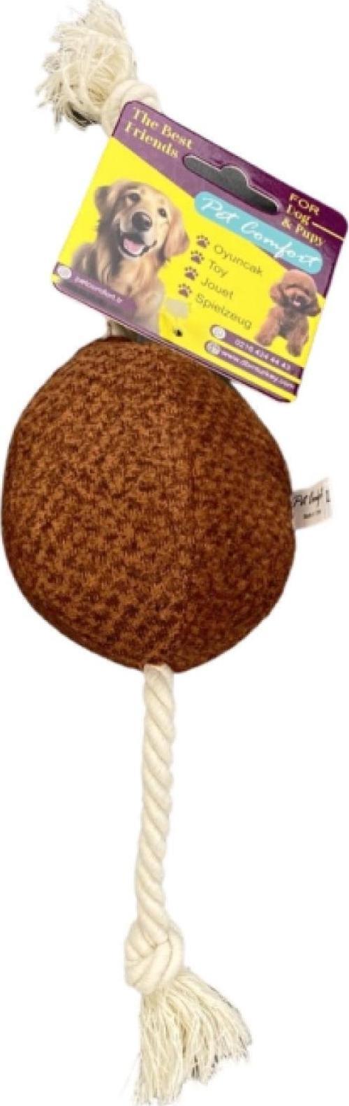 İpli Top Köpek Oyuncağı Ø10cm, Kiremit 40cm