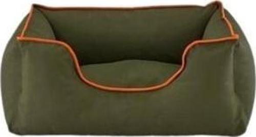 Alpha  Kedi ve Köpek Yatağı Haki w Turuncu Biye S 60x50cm