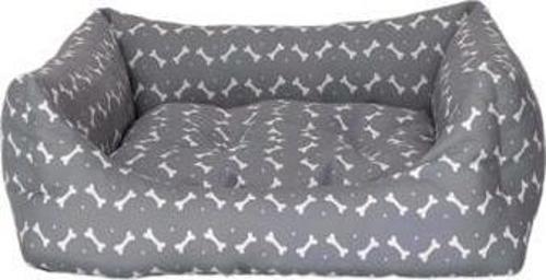 Uniform Bone Gri-Beyaz Köpek Yatağı M 70x60cm