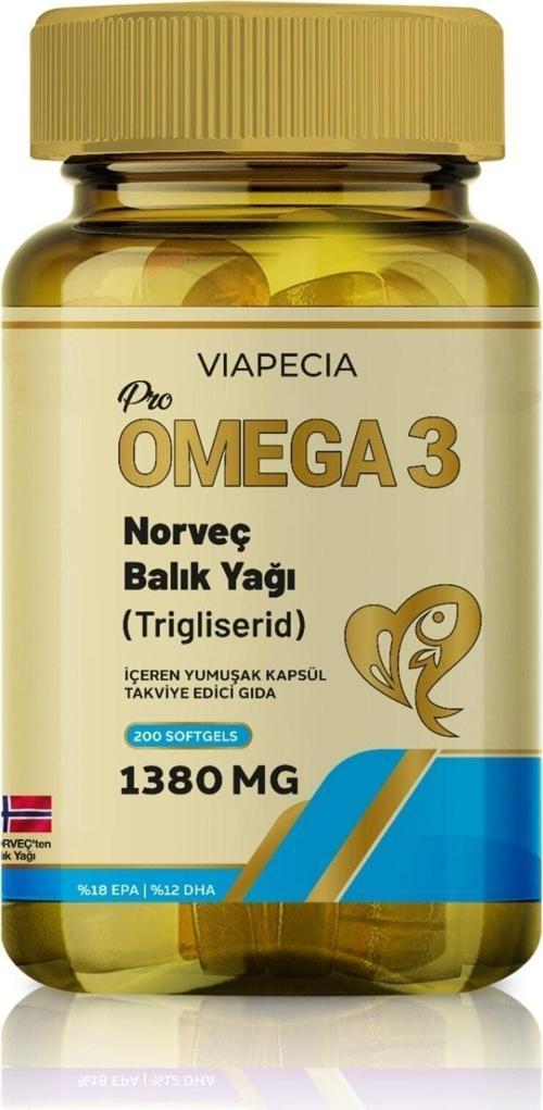 Pro Omega 3 Norveç Balık Yağı (Trigliserid) 1380 Mg Takviye Edici Gıda 200 Adet