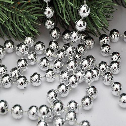 Vıp Kalite 5 Metre Gümüş Zincir Süs Yılbaşı Ağacı Süsleri Gümüş Noel Ağacı Zinciri Çam Ağacı Zinciri