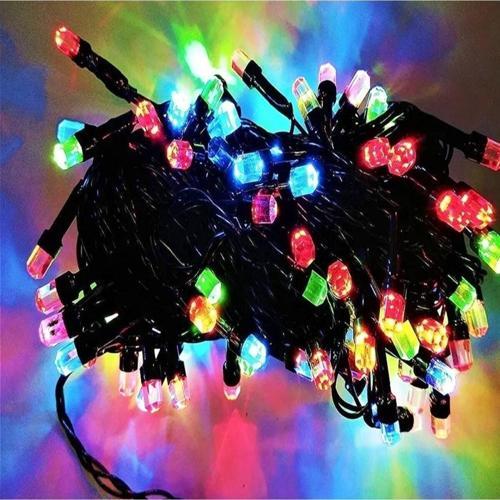 Vıp Profesyonel 50 Metre Renkli Led Işık 220V Fişli Renkli Yılbaşı Noel Dekor Vitrin Süsleme Işığı