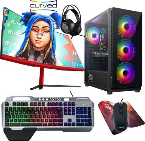 Tx4545 AMD Ryzen 5 4500 6 Çekirdek 32GB DDR4 1TB NVMe 4GB RX560 23.6 Curved Oyuncu Masaüstü Bilgisayar