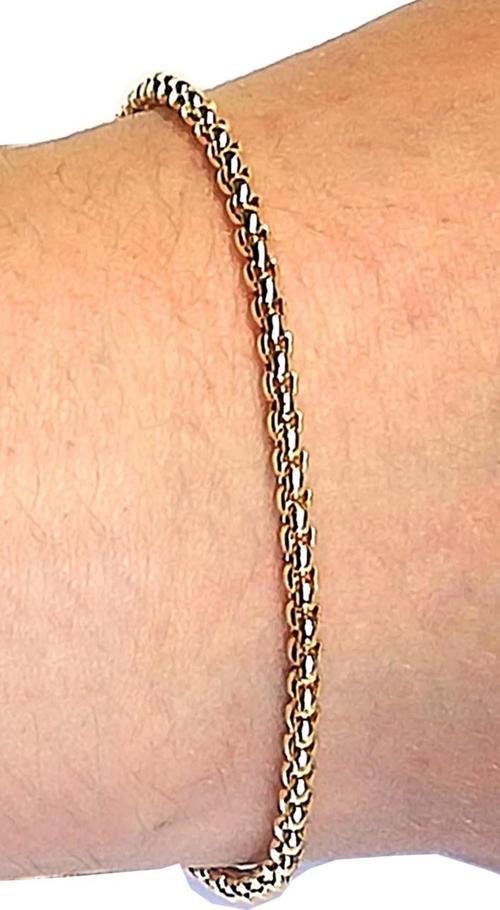 Altın Kaplama Arnavut Asansör Zincir Bileklik - 299