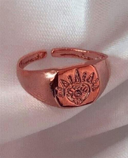 Göz Detaylı Minimal Yüzük Rose Renk - 426