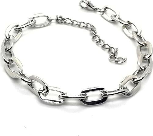 Gümüş Kaplama Ezme Zincir Bileklik - 355
