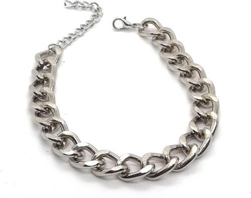 Gümüş Kaplama Kalın Zincirli Cadena Bileklik - 351