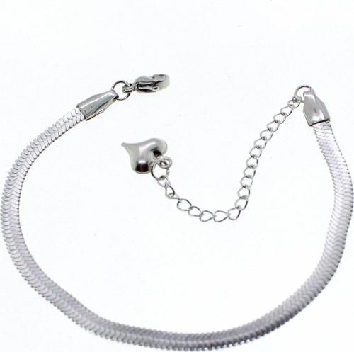 Gümüş Renk İtalyan Zincir Unisex Model Çelik Bileklik - 1669