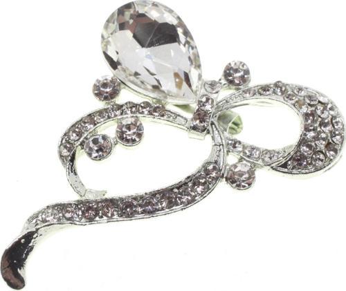 Gümüş Renk Kesme Damla Model Broş - 1743