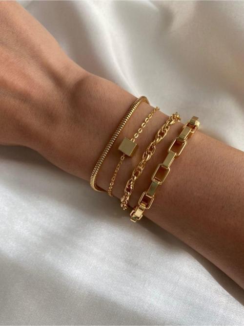 Küp Detaylı Dörtlü Kombin Bileklik Küp Kombin Bileklik - 438