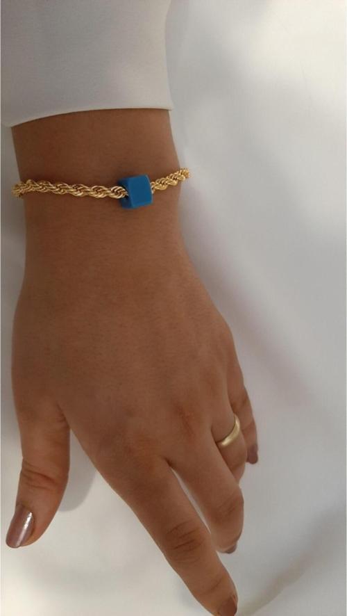 Kadın Bodrum Nostaljik Mavi Boncuklu Burgu Bileklik - 541