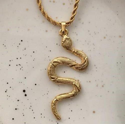 Yılan Figürlü Gold Kolye - 273
