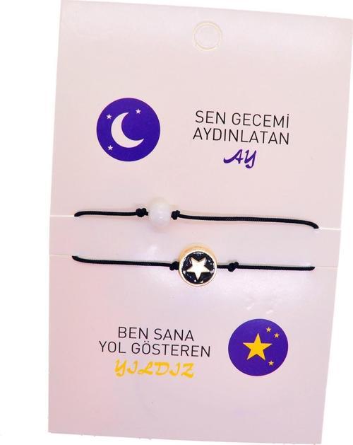 Altın Renk Ay Yıldız  Arkadaş Şans Bilekliği - 2687