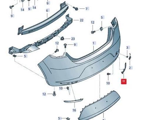 Vw Leon 2004-2013 Tampon Reflektörü Arka Sağ  (Oem No:1P0945106E)