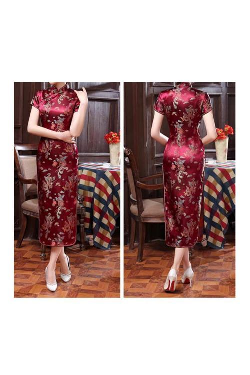 Geleneksel Çin Tarzı Kadın Elbisesi Qipao