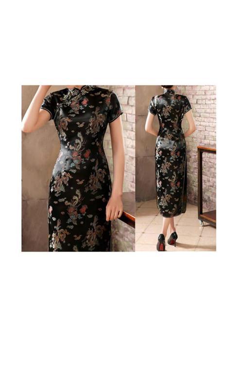 Geleneksel Çin Tarzı Kadın Elbisesi Qipao