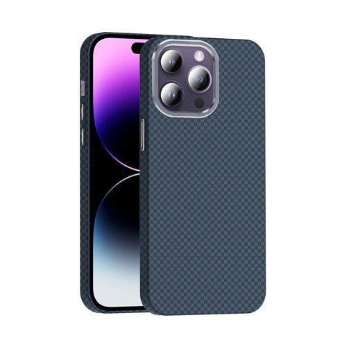iPhone 14 Pro Max Kılıf M-safe Şarj Özellikli Karbon Fiber Görünümlü Gros Kılıf