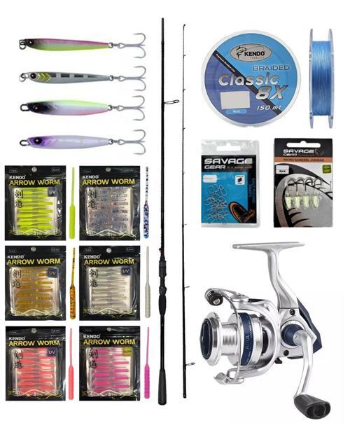 YekOutdoor Arrow Worm LRF Seti Okuma Psycho Stick Game 198cm Ex-Fast 0.5-3.5gr 2 Parça Olta Kamışı&Okuma ARIA-1000a 1BB 
