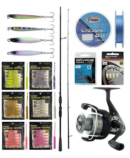 YekOutdoor Arrow Worm LRF Seti Okuma Psycho Stick Game 198cm Ex-Fast 0.5-3.5gr 2 Parça Olta Kamışı&Okuma Revenger RV-25 