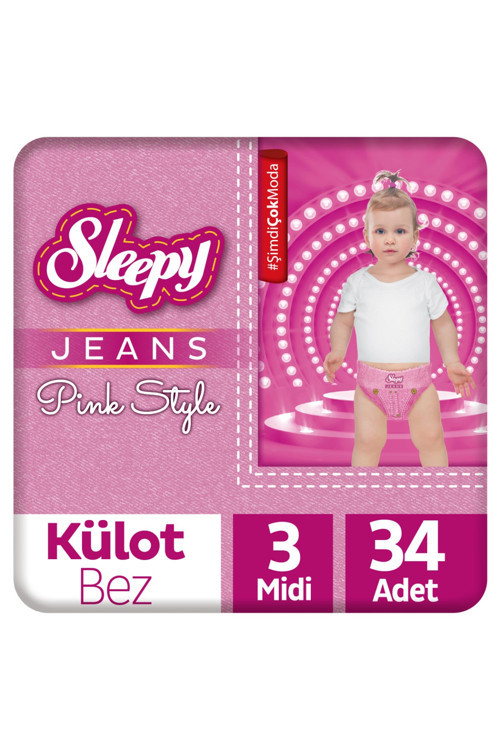 Pink Jeans Külot Bez 3 Numara Midi 34 Adet