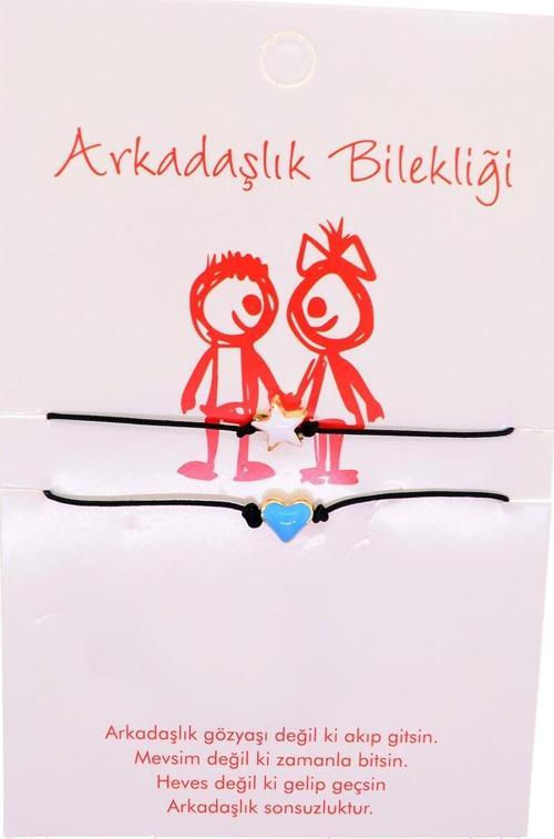 Altın Renk Yıldız Kalp  Arkadaş Şans Bilekliği - 2688