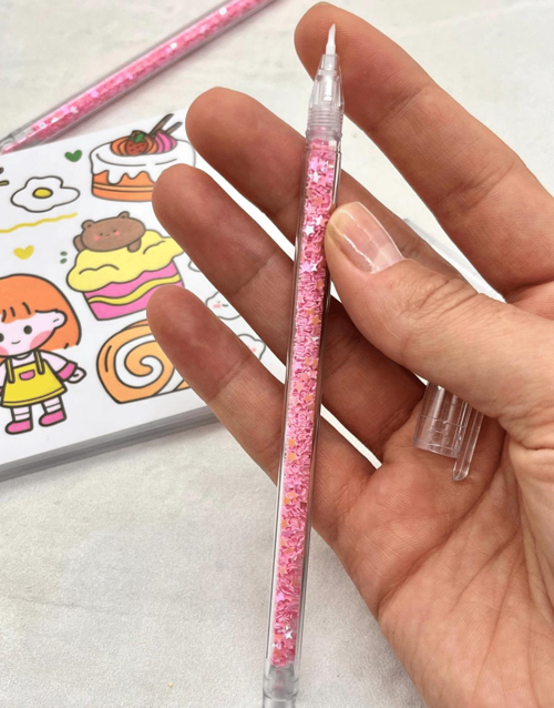 Kalem Görünümlü Pembe Pullu Seramik Uçlu Maket Bıçağı / Sanat Bıçağı / Bullet Journal