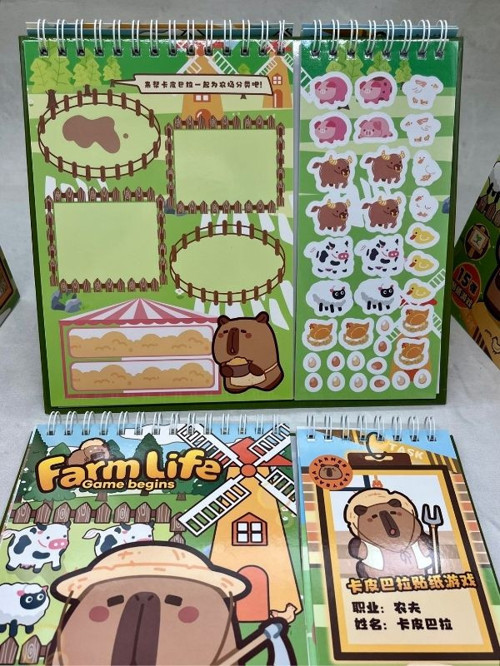 Capybara Çiftçi İzometrik Özel Tasarım Sticker Seti ile Görev Tamamlama/Çıkartma/Kapibara