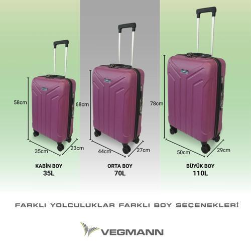Tartılı Scavel Violet 3 lü Valiz Seti