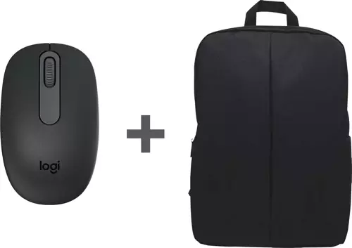 M196 Bluetooth Kablosuz Mouse ve Nero 15.6 inç Notebook Sırt Çantası - Siyah