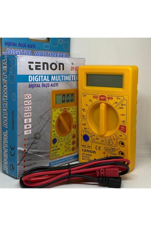 Dijital Multimetre Avometre Digital Ölçü Aleti Dt-830D Sarı Renk - Dijital Ölçüm Cihazları - 1 Yıl
