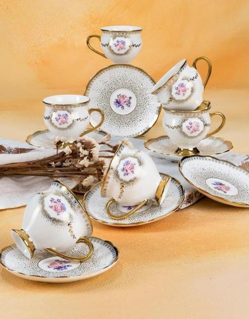 HXF-22-0207 Dianna 6 Kişilik Kahve Fincanı Takımı