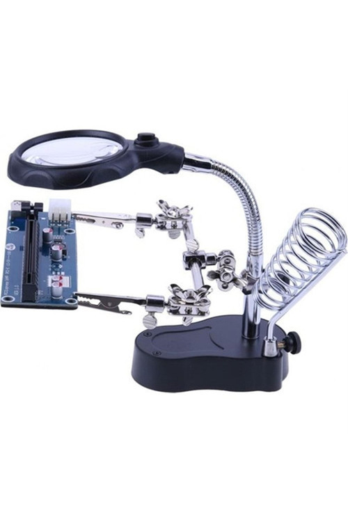 Zd 126-2 Işıklı Büyüteçli Havya Sehpası Ve Ana Kart -Board Tutucu