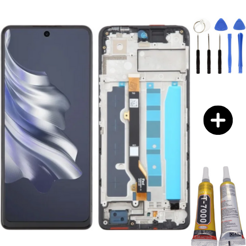 Tecno Spark 20 Pro Uyumlu Çıtalı OLED Lcd Ekran Dokunmatik + Montaj Seti