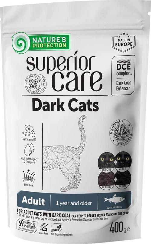 Superior Care Siyah/Gri Tüylü Kediler İçin Tahılsız Ringa Balıklı Kedi Maması 400gr