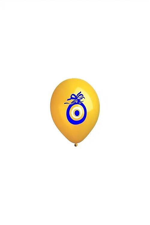 Nazar Boncuklu Sarı Balon (100'lü)