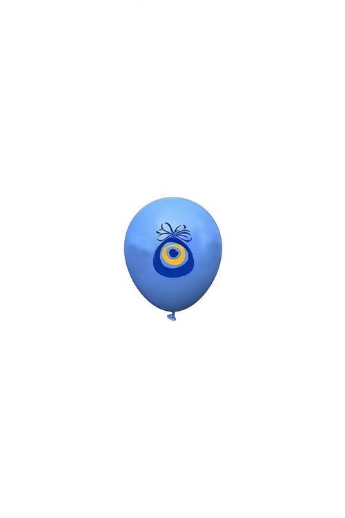 Nazar Boncuklu Açık Mavi Balon (100'lü)