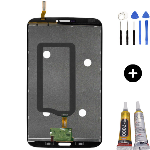 Samsung Galaxy SM-T310 Uyumlu HK Dokunmatik Set Siyah + Montaj Seti