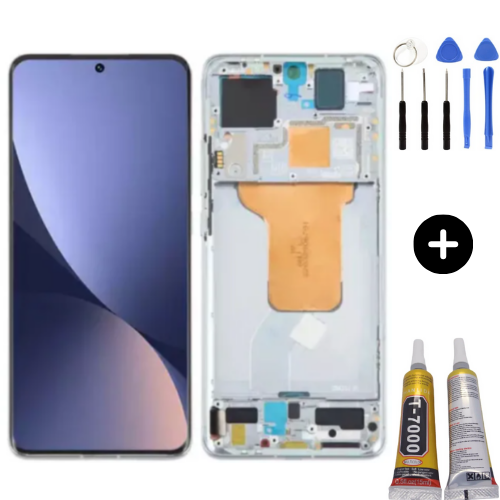 Xiaomi Mi 12 Uyumlu OLED Çıtalı Lcd Ekran Dokunmatik Beyaz + Montaj Seti