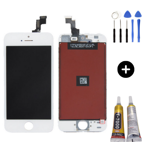 iPhone 5S Uyumlu HK Lcd Ekran Dokunmatik Beyaz + Montaj Seti